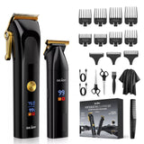 Sejoy Hair Clippers Kit With T-Blade Professional Hair Trimmer LED Display USB Fast Charging Barber Accessories