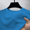 Summer Mesh Ice Silk T-shirt Men's Short Sleeve Round Neck 2024 New Half Sleeve Men Thin Solid Color Tees Top