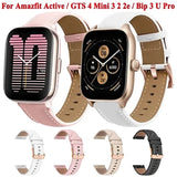 New20mm Band For Xiaomi Amazfit Active/GTS2 4 Mini Smart Watch Strap For Amazfit Bip3 Pro GTS3 2 2e GTR 42mm PU Leather Bracelet