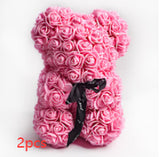 Valentine'S Day Gift Rose Bear Eternal Flower Rose Teddy Bear PE Foam Bear 25Cm Valentines Day