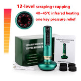 12/6 Levels Intelligent Cupping Massager Negative Pressure Infrared Heating Wireless Scraping Apparatus Dredge Meridian Relax