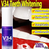 V34 Smile Teeth Whitening Toothpaste Mousse Remove Plaque Stains Cleaning Oral Hygiene Fresh Bad Breath Dental Tooth Care Tools