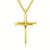 Steel Gold Black Color Fashion Mens Iron Nail Cross Pendant Necklace Stainless Steel 3Mm round Box Chain Jewelry Gift for Men