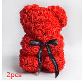 Valentine'S Day Gift Rose Bear Eternal Flower Rose Teddy Bear PE Foam Bear 25Cm Valentines Day