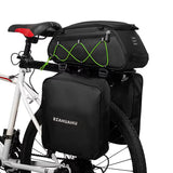 Bicycle Rear Seat Bag 3-In-1 Bike Rack Bag Trunk Bag Waterproof Cooler Bag with 2 Side Hanging Bags Cycle Cargo Luggage Bag