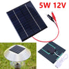 Waterproof Solar Panel 5W 12V Small Cell Module Polysilicon Board Outdoor DIY Solar Charger 1136X110Mm for 9-12V Battery Chargin