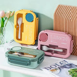 Compartment 1300ML Portable Lunch Box Kids Students Office Bento Box with Fork and Spoon Microwave Food Storage Container