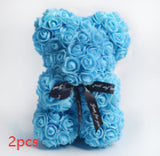 Valentine'S Day Gift Rose Bear Eternal Flower Rose Teddy Bear PE Foam Bear 25Cm Valentines Day