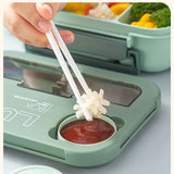 Compartment 1300ML Portable Lunch Box Kids Students Office Bento Box with Fork and Spoon Microwave Food Storage Container