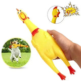 Pet Dog Chew Toys Things for Dogs New Exhaust Chicken Fun and Durable Interactive Dog Toy Yellow Rubber 17CM 31CM Accessories