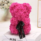 Valentine'S Day Gift Rose Bear Eternal Flower Rose Teddy Bear PE Foam Bear 25Cm Valentines Day