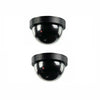 2Pcs Fake Security Camera Dummy Dome CCTV with Blinking Red LED Warning Light for Home Outdoor Indoor Black