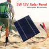 Waterproof Solar Panel 5W 12V Small Cell Module Polysilicon Board Outdoor DIY Solar Charger 1136X110Mm for 9-12V Battery Chargin