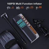 Electric Tire Inflator,Portable 160PSI Car Air Compressor with Pressure Detection,Emergency LED Light,Digital Tire Pump-Automatic Shutoff